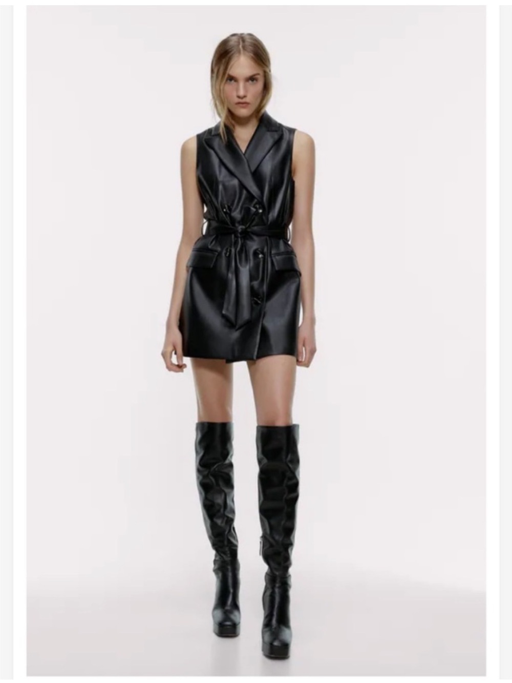 ZARA FAUX LEATHER WAISTCOAT VEST